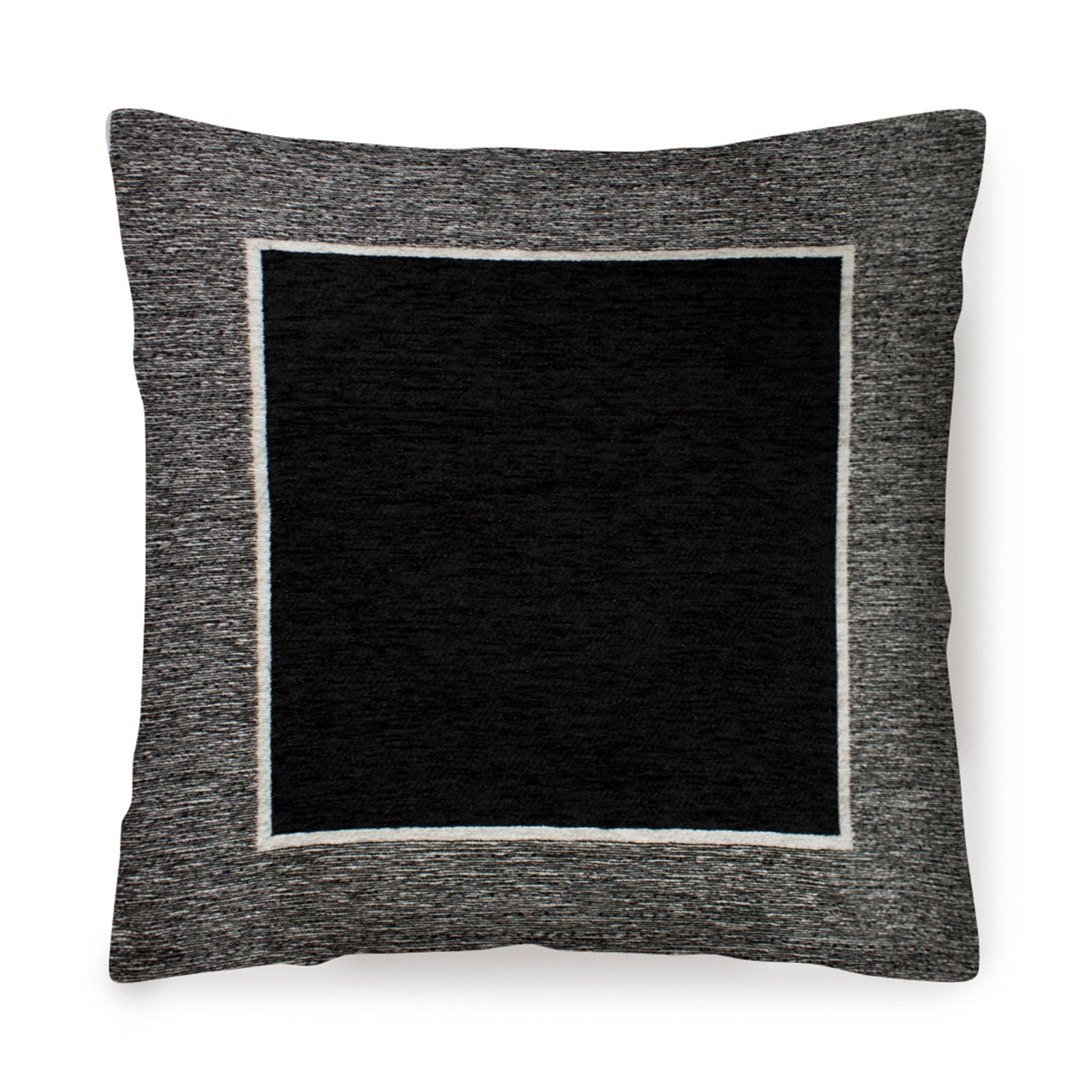 PAAR JACQUARD-DEKOKISSEN MIT ABNEHMBARER BEZUG 50X50 CM ROM SCHWARZ