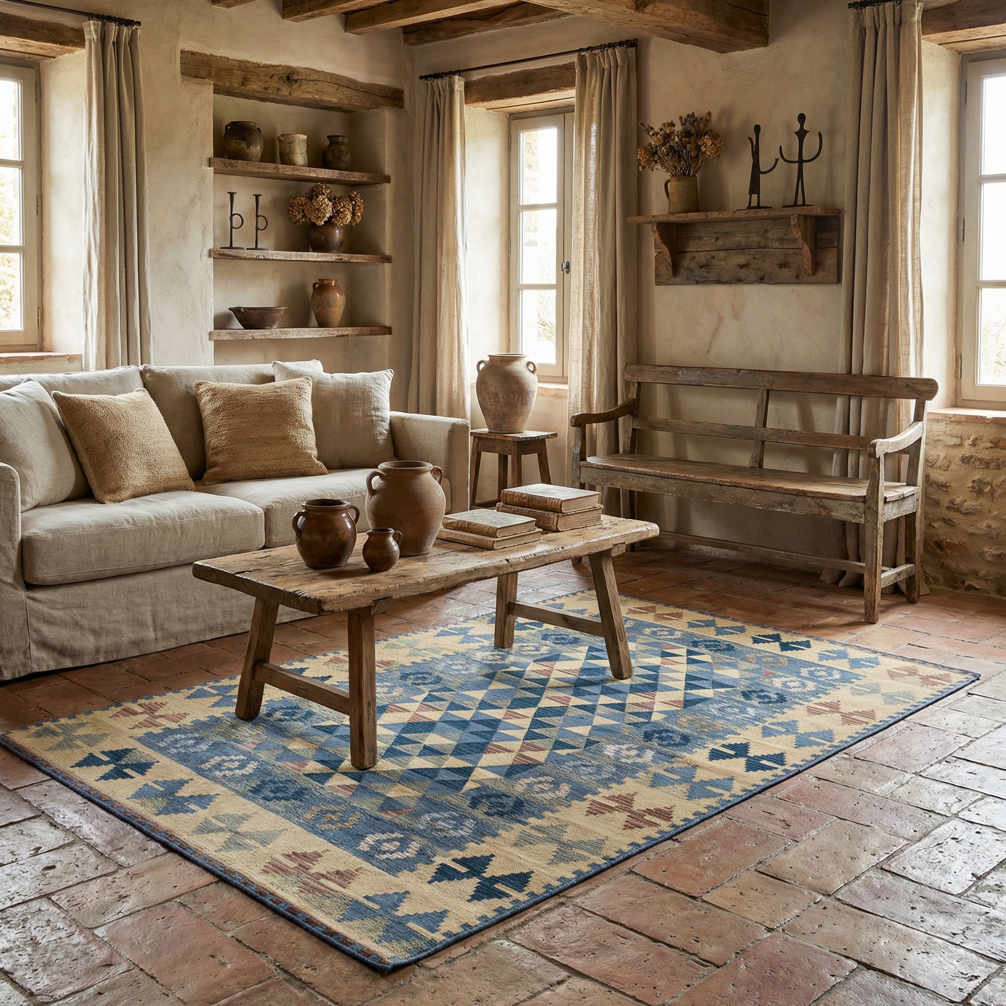 TAPPETO ARREDO DIS.KILIM CON ANTISCIVOLO