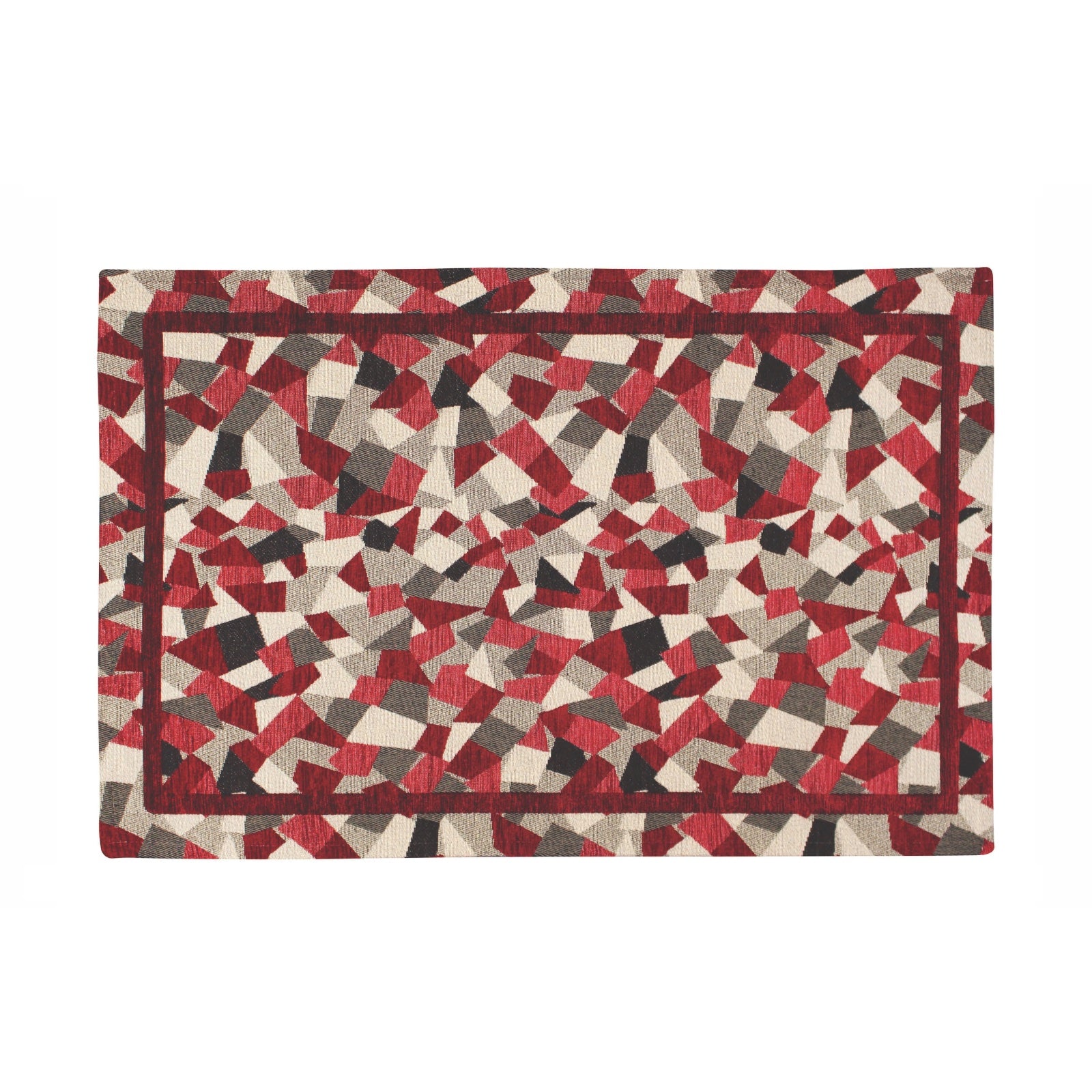 TAPPETO DA CUCINA DIS.MOSAICO COL.ROSSO 57X140 CM ANTISCIVOLO
