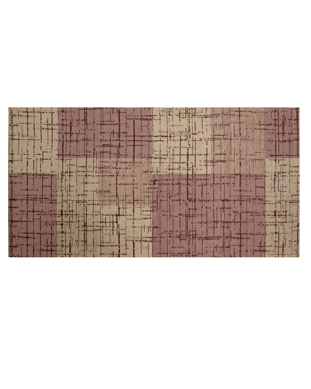 GEOMETRISCHER DEKORATIONSTEPPICH MONDRIAN DESIGN PFLAUME 160x240 CM MIT RUTSCHFESTER UNTERLAGE