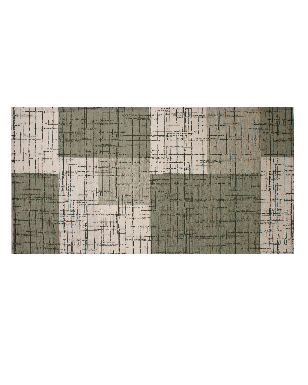 GEOMETRISCHER DEKORATIONSTEPPICH MONDRIAN DESIGN GRÜN ASCH 160x240 CM MIT RUTSCHFESTER UNTERLAGE