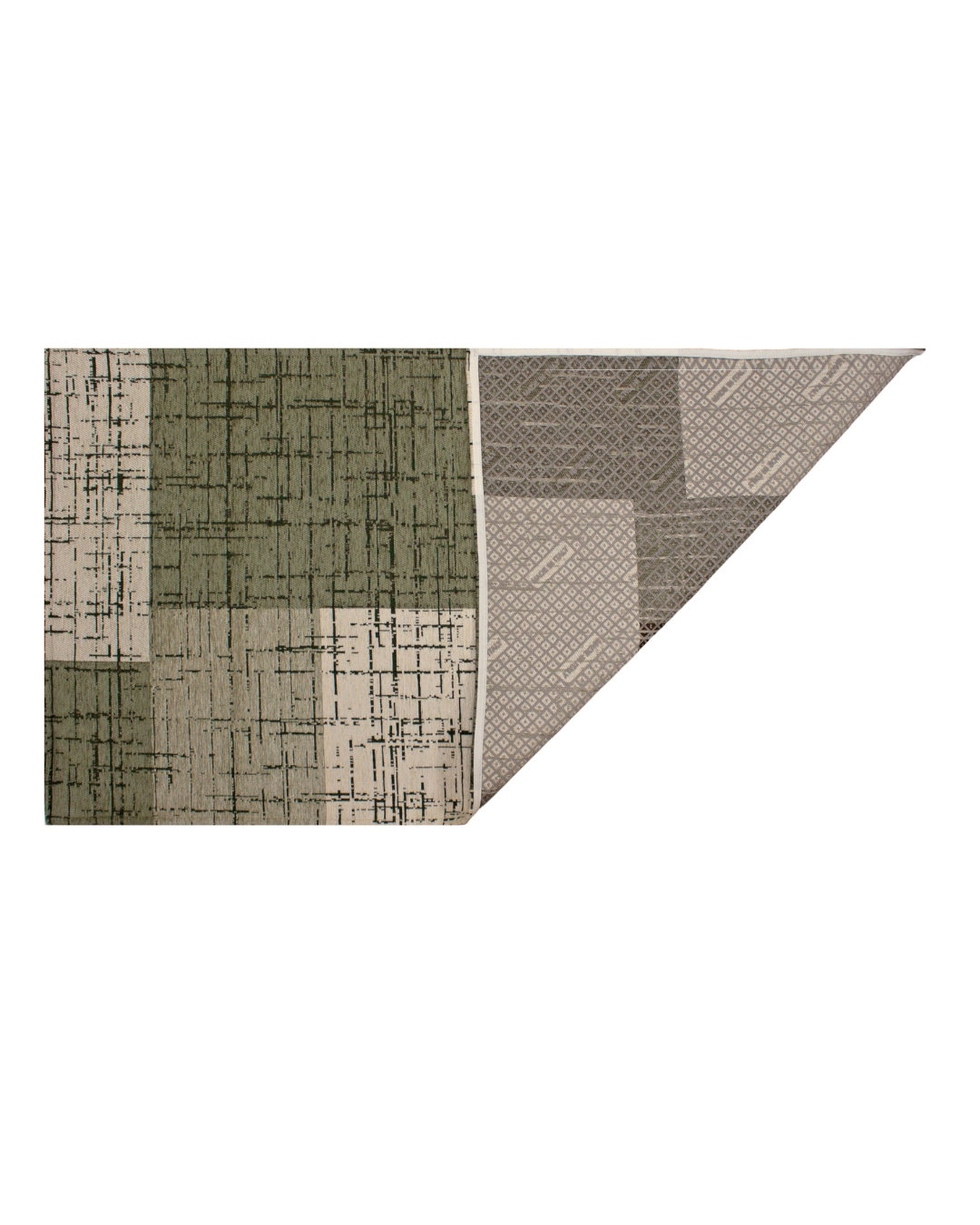 GEOMETRISCHER DEKORATIONSTEPPICH MONDRIAN DESIGN GRÜN ASCH 160x240 CM MIT RUTSCHFESTER UNTERLAGE