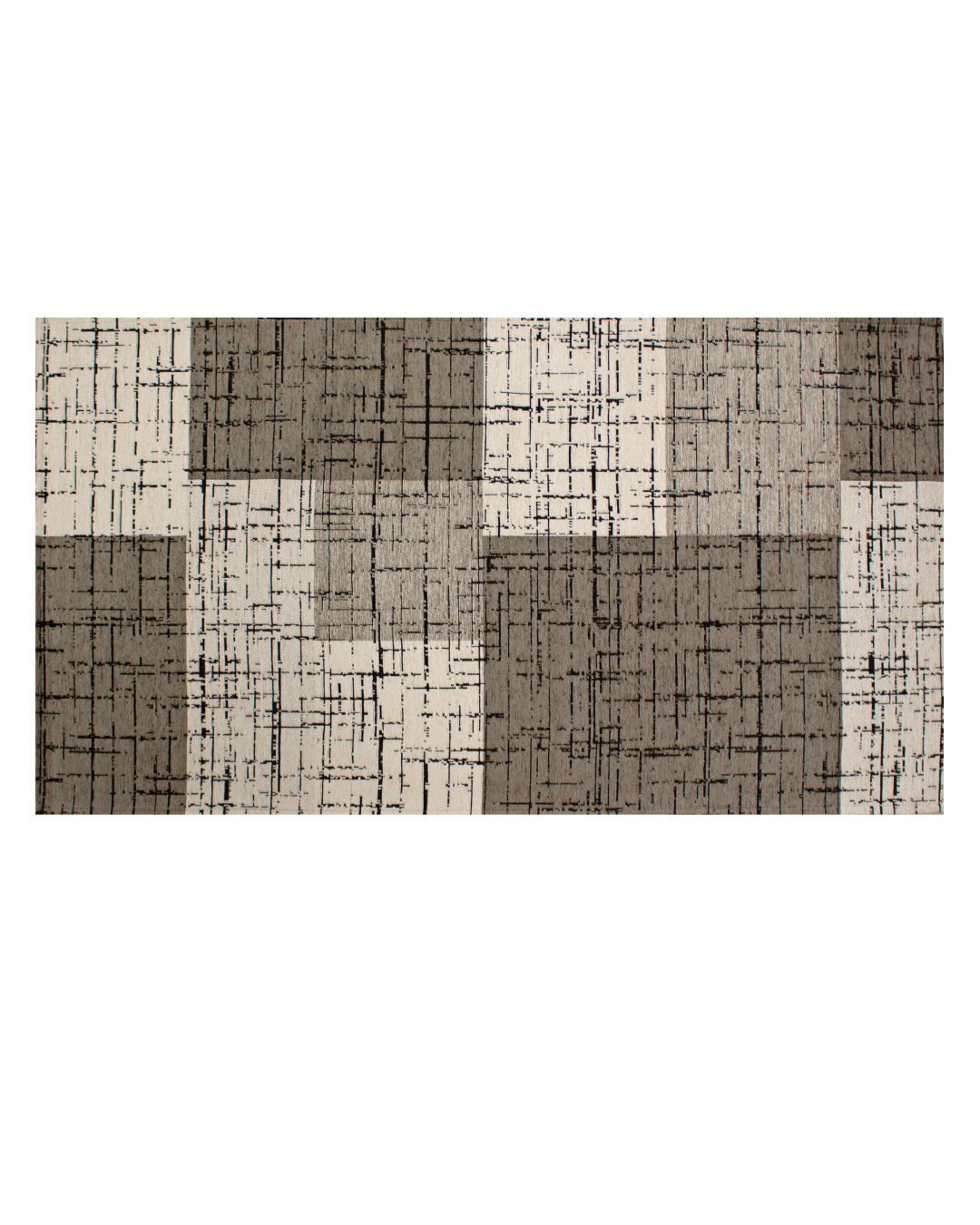 GEOMETRISCHER DEKORATIONSTEPPICH MONDRIAN WARMGRAU 160x240 CM MIT RUTSCHFESTER UNTERLAGE