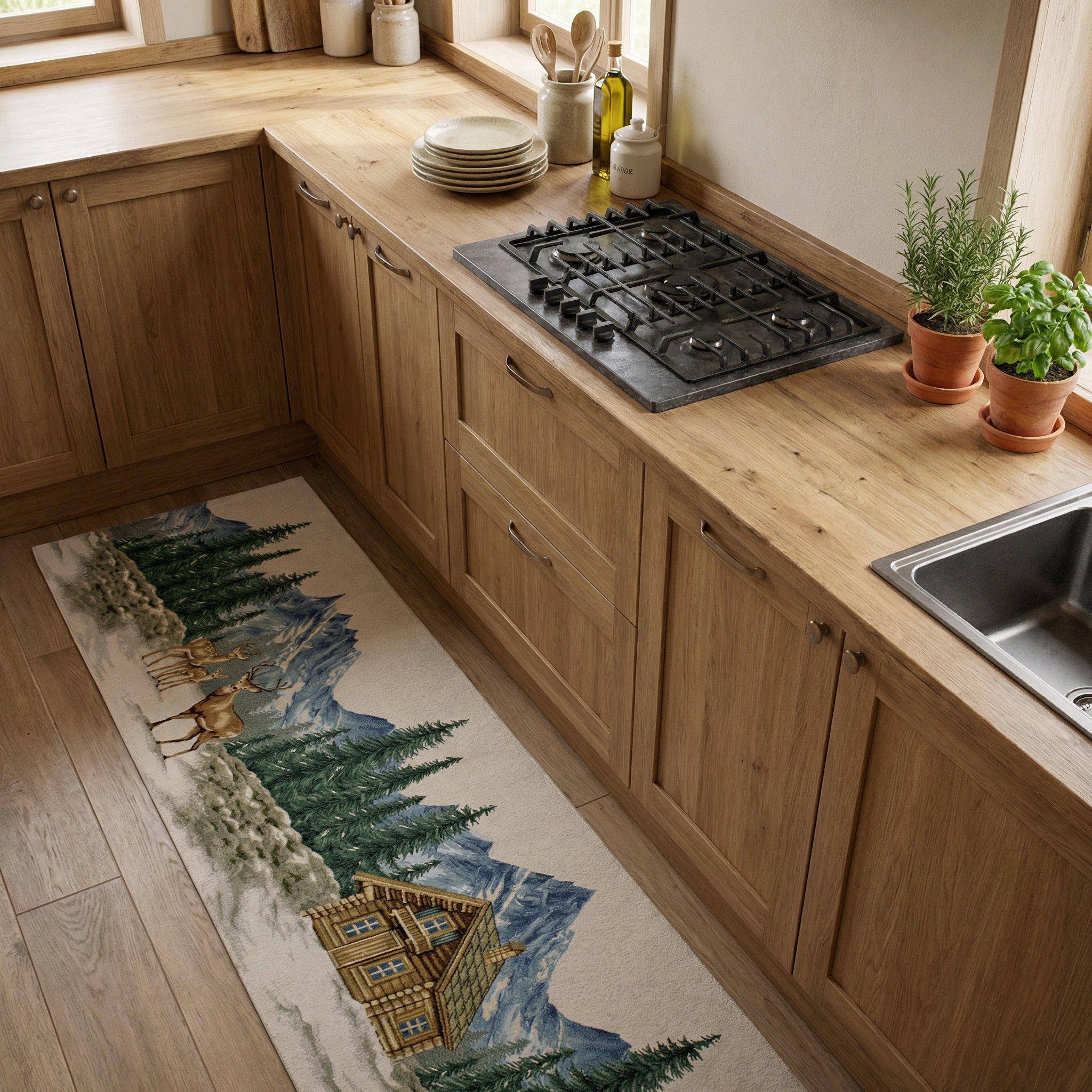 KITCHEN RUG MOUNTAIN WITH NON-SLIP