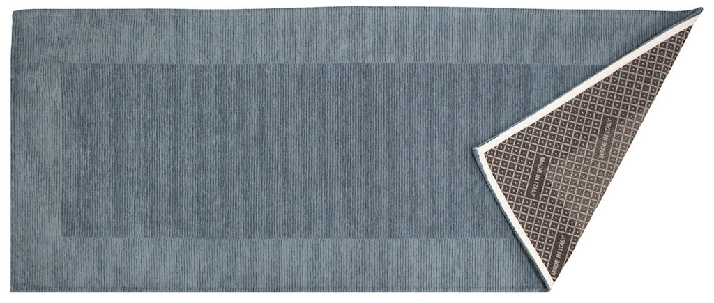 KÜCHENMATTE MIT STREIFENMUSTER FARBE TOPASBLAU 57X85 CM MIT RUTSCHFESTER UNTERLAGE