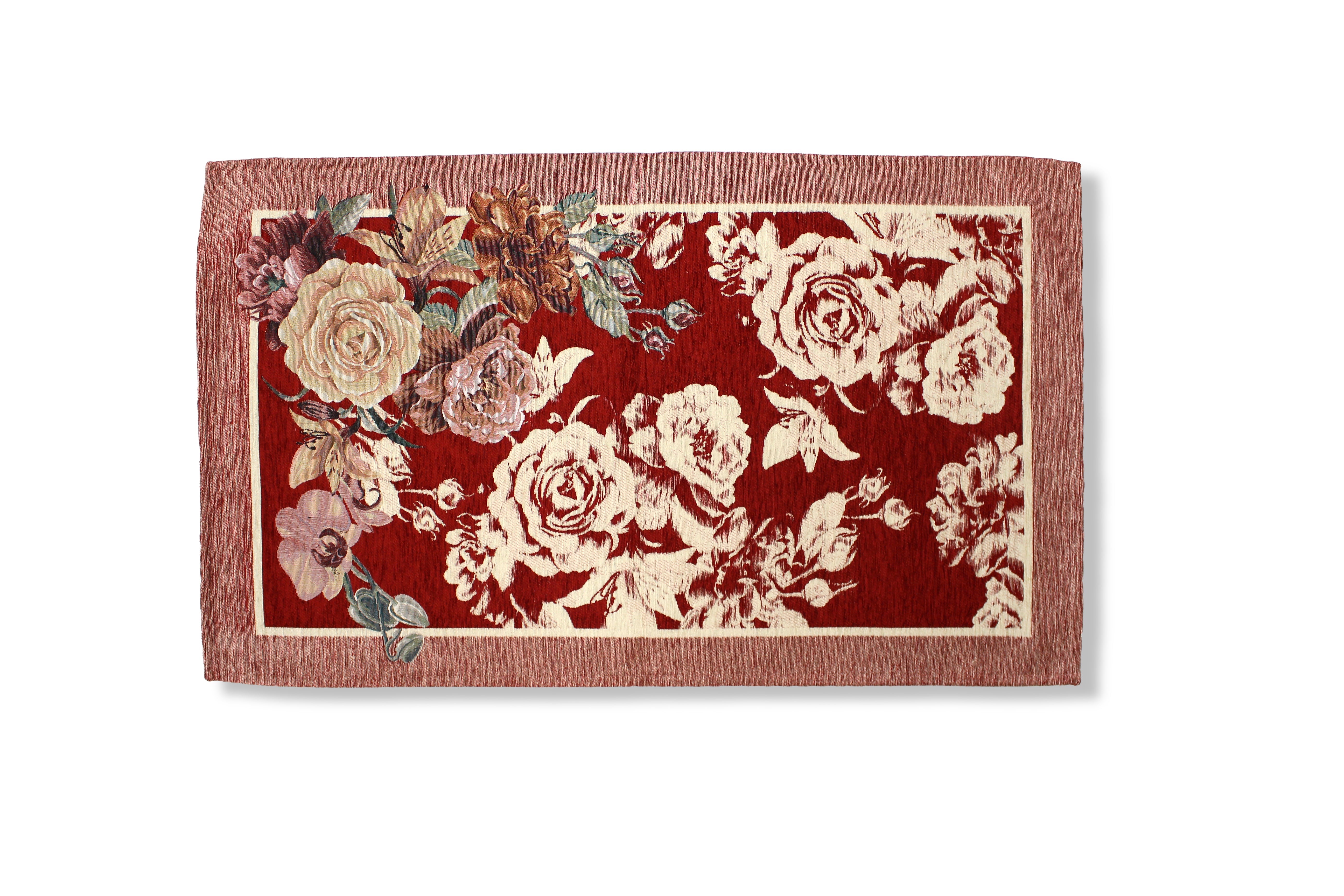 TAPPETO ARREDO DIS.ROSES CON ANTISCIVOLO