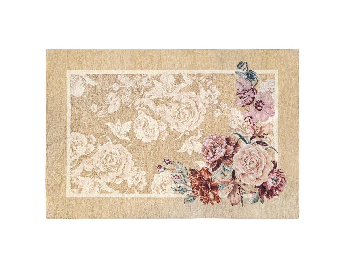 TAPPETO ARREDO DIS.ROSES CON ANTISCIVOLO, tappeto floreale con design elegante e antiscivolo, morbido e facile da pulire.