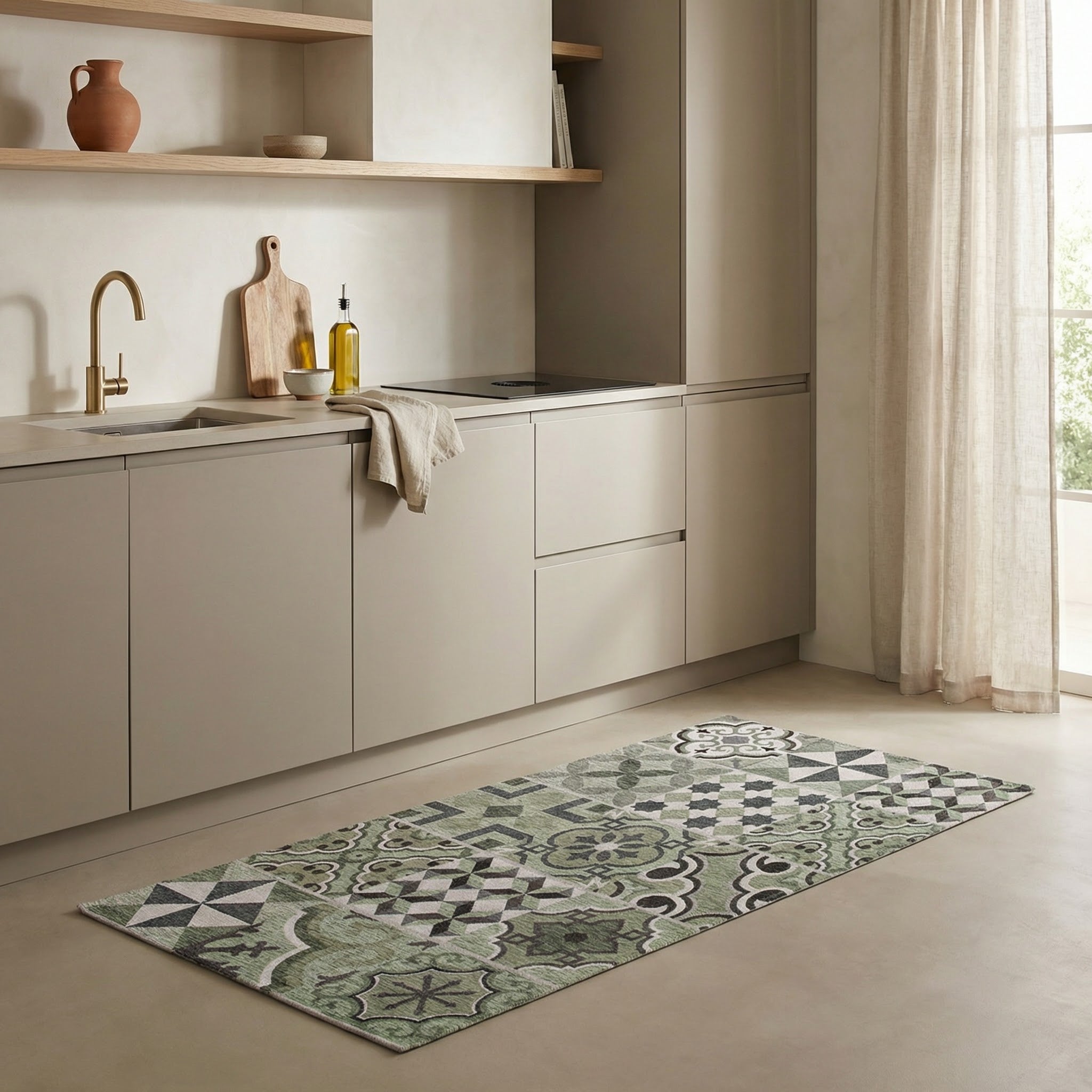 KITCHEN RUG CEMENT TILES WITH NON-SLIP