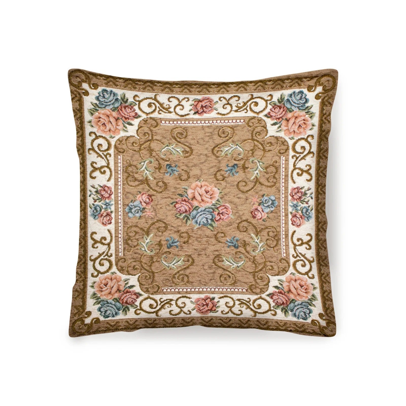 Cuscino arredo Jacquard sfoderabile con motivi floreali TAPPETO ARREDO DIS.VIENNA.