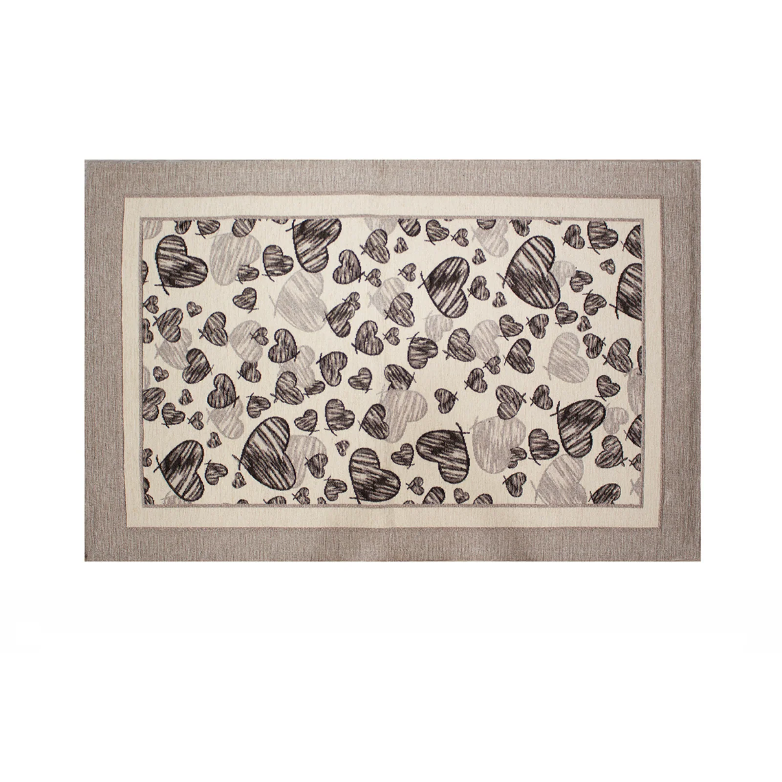 TAPPETO DA CUCINA DIS.MELODY CON ANTISCIVOLO, tappeto moderno con disegno di cuori, morbido e resistente.