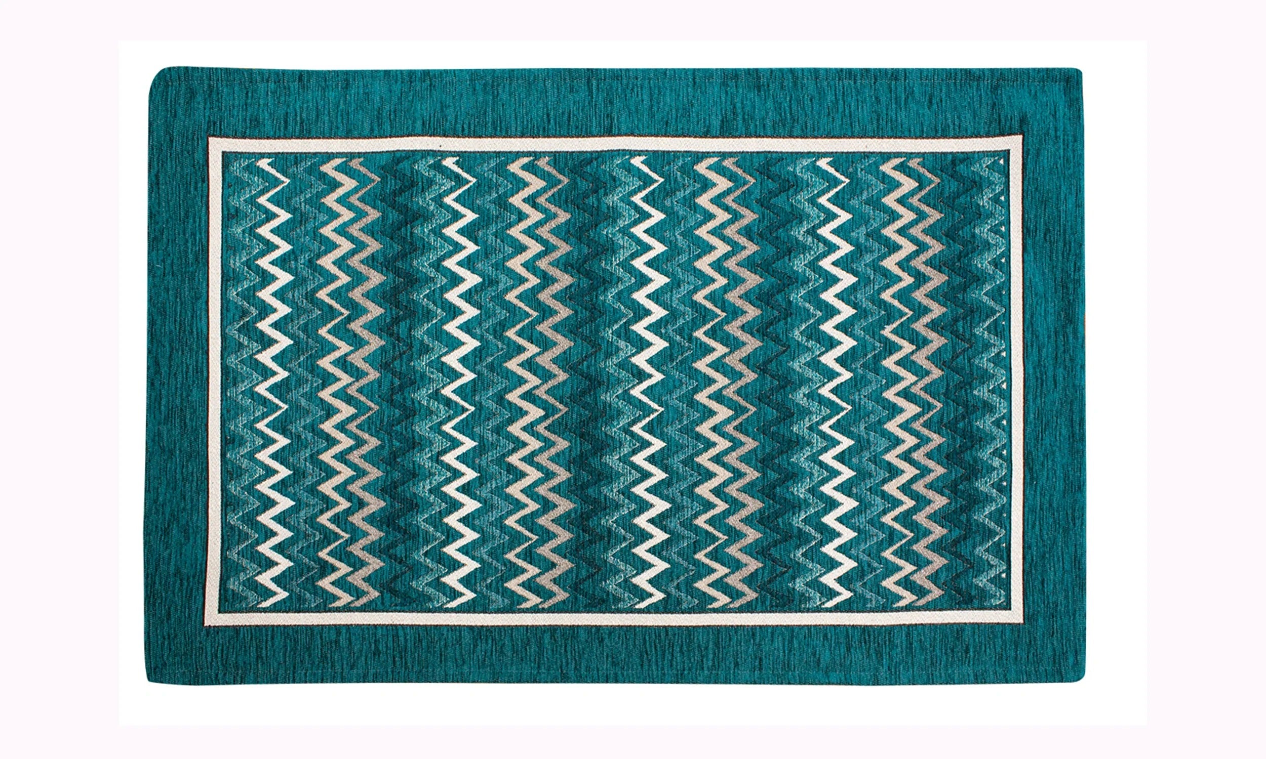 TAPPETO DA CUCINA DIS.ZIG ZAG CON ANTISCIVOLO, tappeto moderno con design zig zag dai colori accesi.
