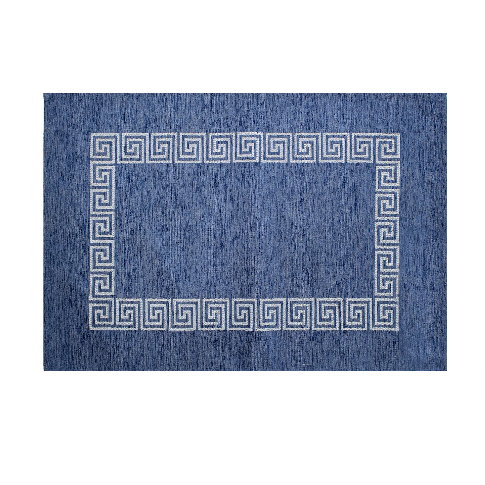 TAPPETO DA CUCINA DIS. CIPRO ANTISCIVOLO, tappeto moderno blu con bordo decorativo geometrico.