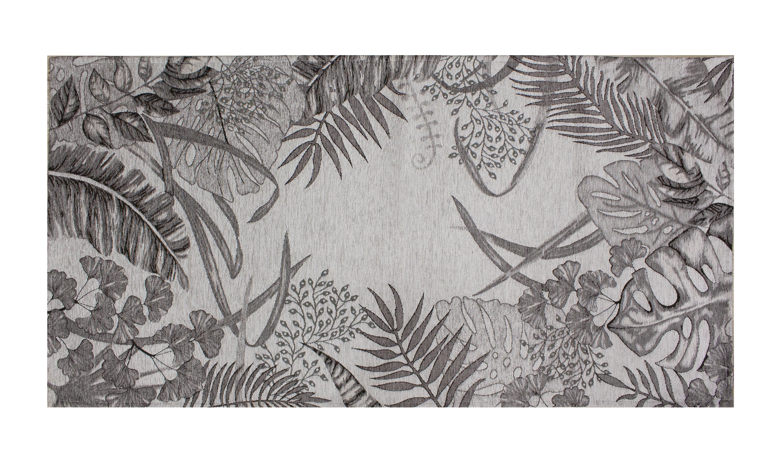 Modern gray area rug with floral design, 65x115 cm, featuring an anti-slip backing, perfect for any room.