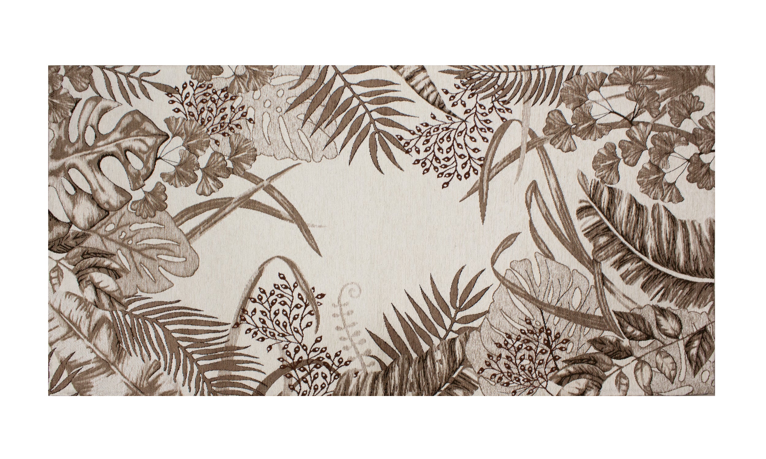 Tappeto arredamento dis.Amazzonia in tonalità marrone, 65x115 cm, con design floreale e antiscivolo.