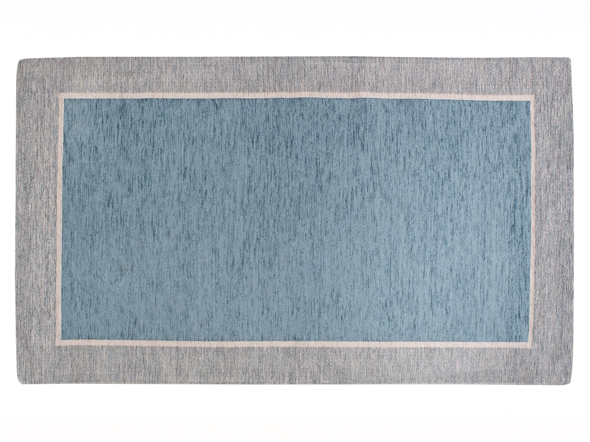 Modern blue area rug with a textured design and anti-slip backing, measuring 115x175 cm.