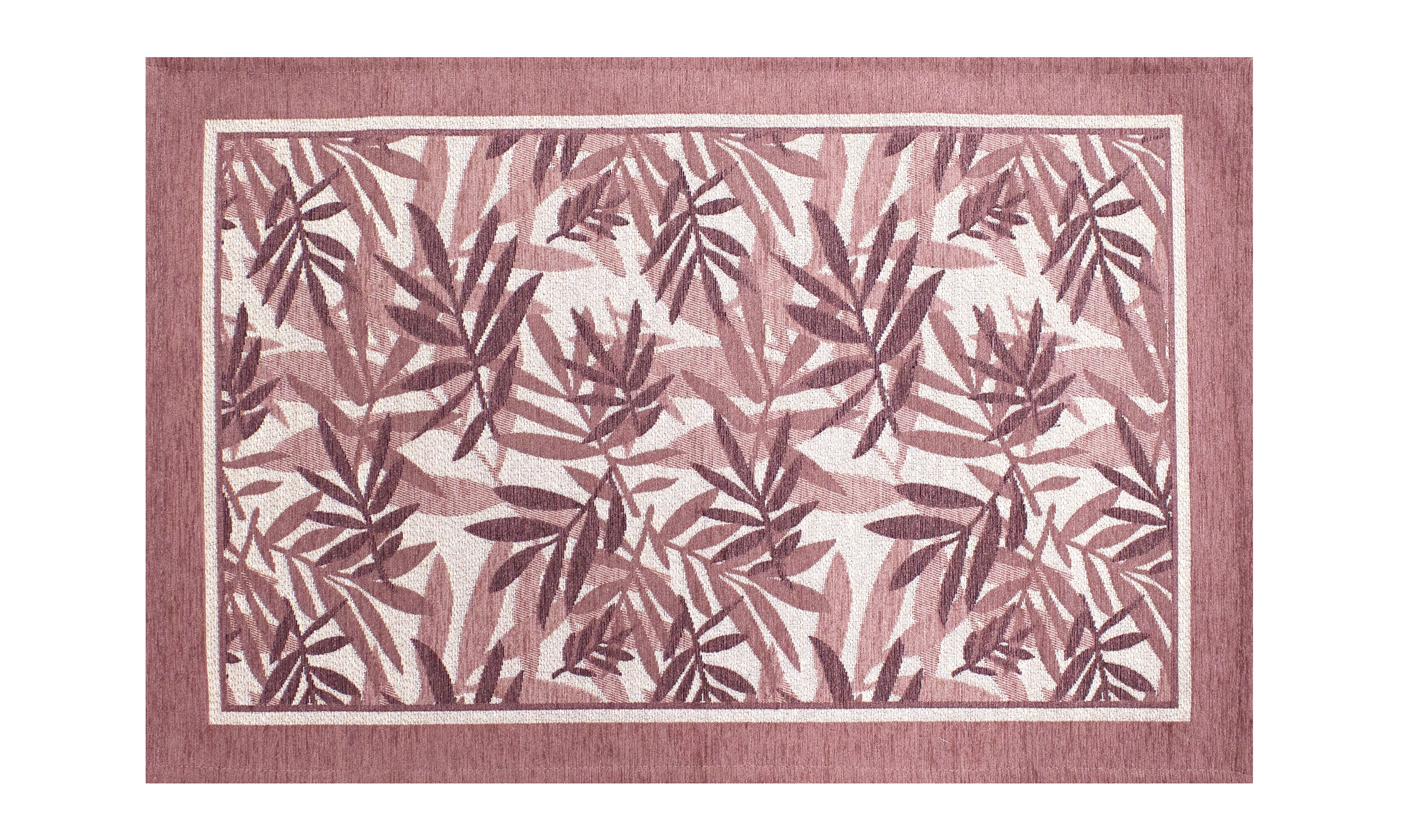 Tappeto da cucina bamboo prugna con design a foglie, dimensioni 57x85 cm, morbido e facile da pulire.