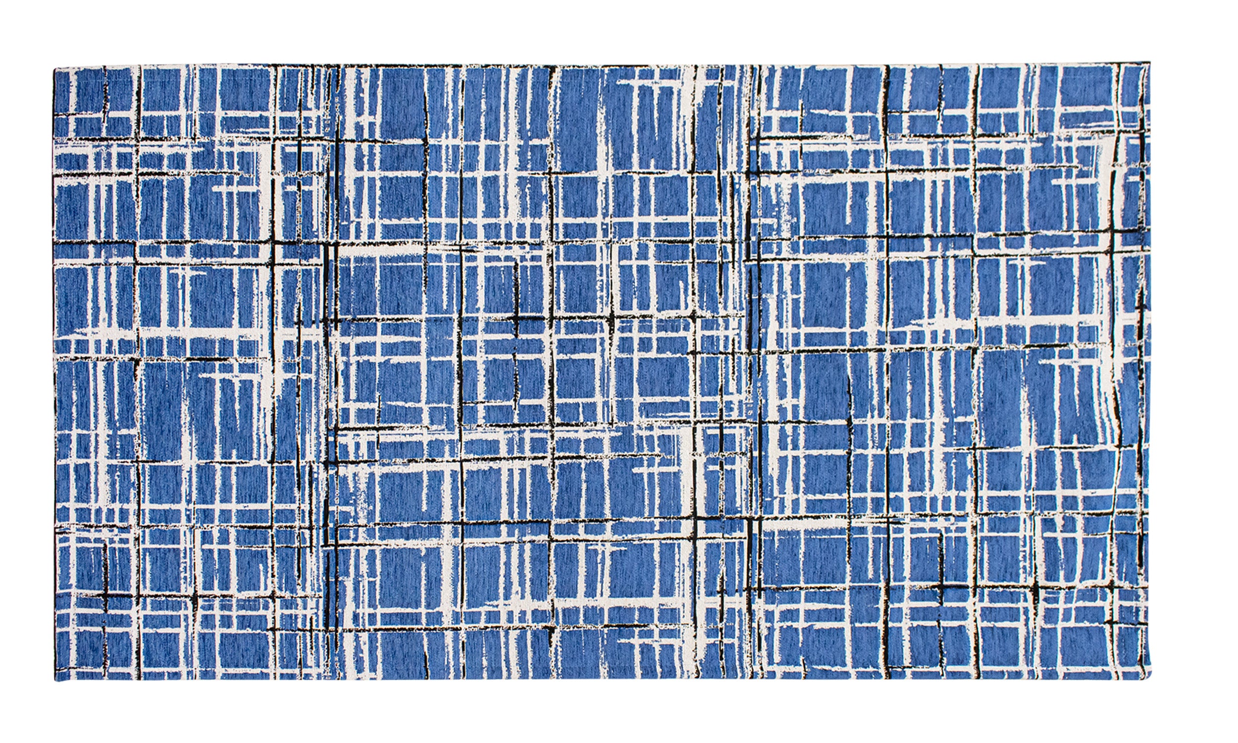 Modern blue area rug with a textured pattern, 65x115 cm, non-slip design, perfect for any room decor.