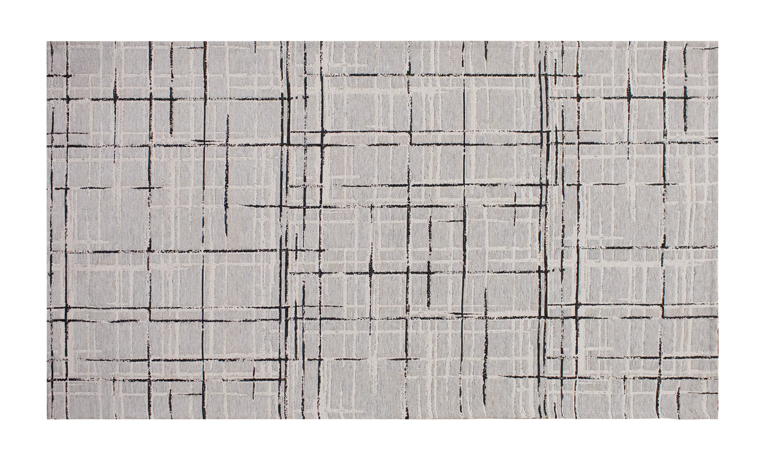 Gray patterned area rug with a sculpted design, anti-slip backing, 115x175 cm.
