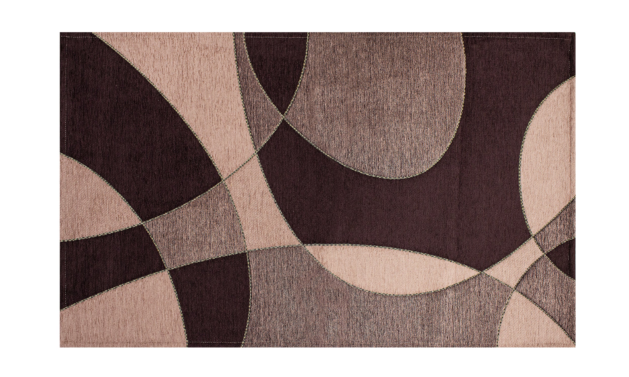 Modern rug with abstract design in wine and neutral tones, anti-slip, 65x115 cm.