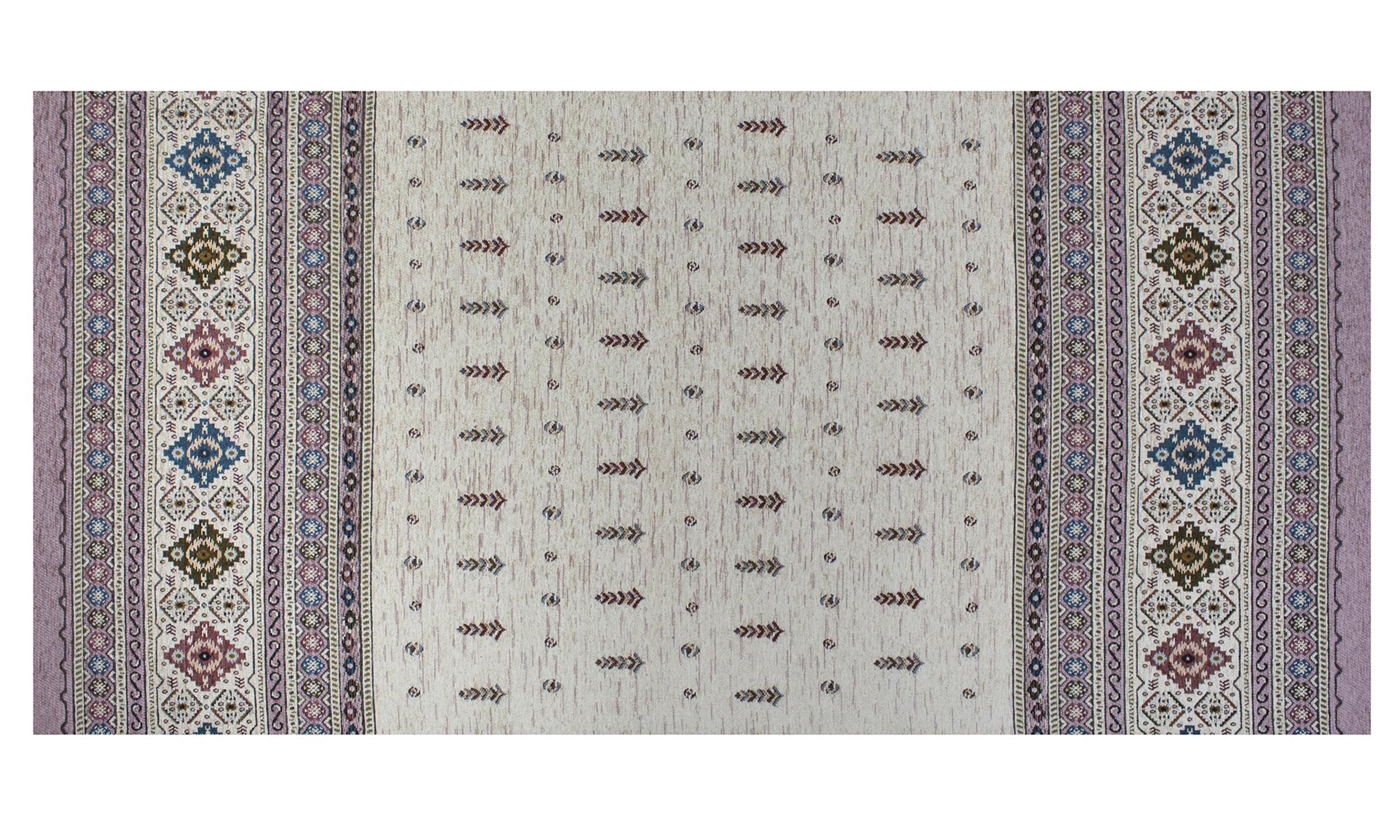 Modern decorative rug in cream with colorful patterns, ideal for any room, measuring 115x175 cm.