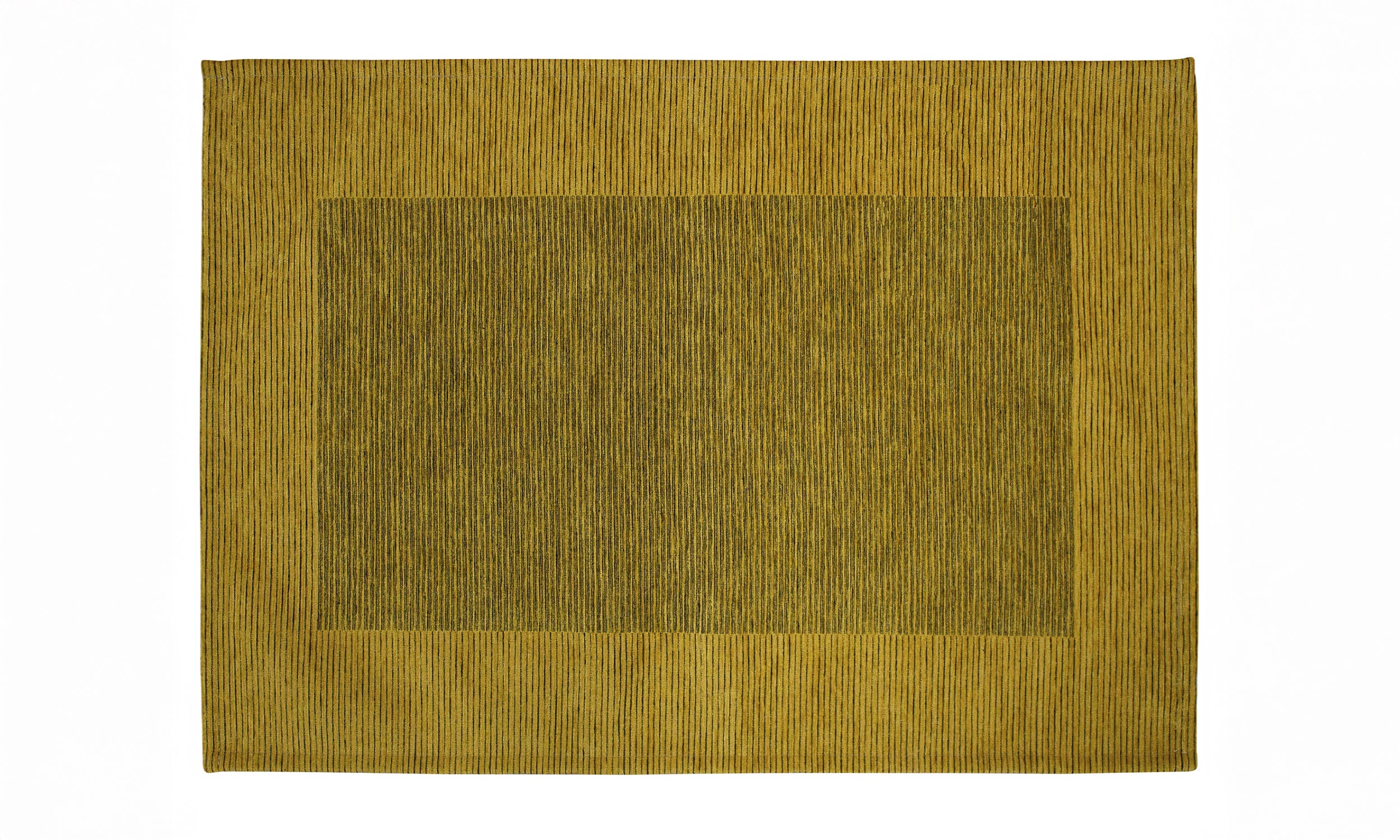 KÜCHENTEPPICH MIT STREIFENMUSTER SENFGELB 57X85 CM MIT RUTSCHFESTER UNTERLAGE